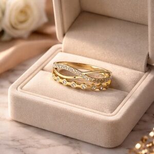 Gold and Silver Women's Ring Set